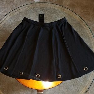 Black flare skirt